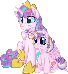 Size: 1728x1882 | Tagged: artist:paintsplatter, derpibooru import, oc, oc:sugar swirl, offspring, parent:princess cadance, parent:shining armor, parents:shiningcadance, princess flurry heart, safe, siblings