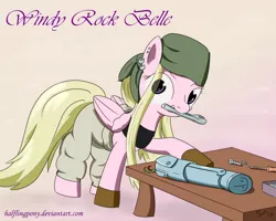 Size: 1500x1200 | Tagged: artist:halflingpony, derpibooru import, fullmetal alchemist, ponified, safe, solo, winry rockbell, wrench