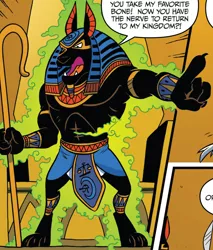 Size: 944x1110 | Tagged: ancient anugypt, anubis, derpibooru import, discord, egypt, idw, jackal, king anubis, safe, solo, spoiler:comic, spoiler:comic24