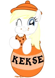 Size: 5787x8185 | Tagged: safe, artist:tuesday, derpibooru import, edit, oc, oc:aryanne, unofficial characters only, earth pony, pony, absurd resolution, aryan, aryan pony, aryanbetes, cookie, cookie jar pony, crumbs, cute, eating, female, food, german, happy, hat, jar, kek, nazi, nazipone, puffy cheeks, simple background, solo, transparent background, vase, vector, wink