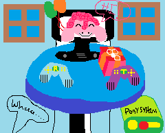 Size: 240x194 | Tagged: 1000 hours in ms paint, antics, artist:xray1324, attempted 3d effect, balloon, birthday party, brony, confusement, derpibooru import, human, ms paint, paint, party, picture for breezies, pinkie antics, pinkie pie, random, safe, speech