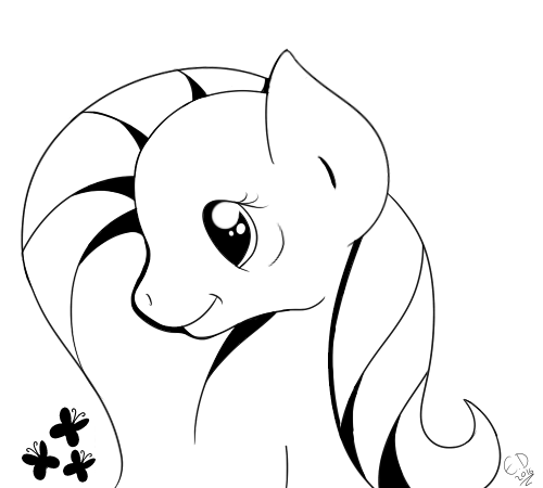 Size: 500x450 | Tagged: artist:everdale, black and white, bust, cutie mark, derpibooru import, fluttershy, grayscale, monochrome, portrait, safe, solo