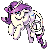 Size: 100x100 | Tagged: animated, artist:stripedgypsum, blinking, derpibooru import, glowing horn, magic, pixel art, rarity, safe, simple background, solo, transparent background