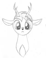 Size: 500x632 | Tagged: artist:sirzi, bust, deer, deer oc, derpibooru import, monochrome, non-pony oc, oc, portrait, safe, solo, traditional art, unofficial characters only