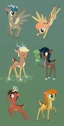 Size: 1000x1956 | Tagged: safe, artist:sirzi, derpibooru import, oc, unofficial characters only, deer, fordeer, original species, peryton, vitrung, deer oc, doe, female, image, male, png