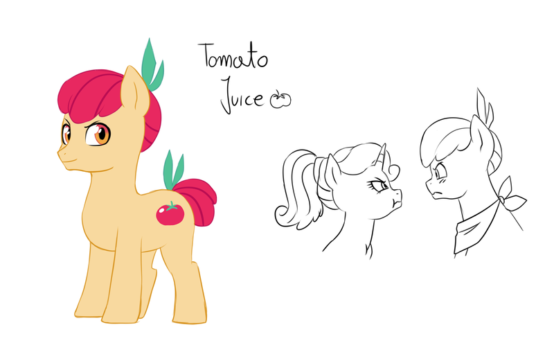 Size: 2000x1302 | Tagged: safe, artist:pikokko, derpibooru import, oc, oc:needle, oc:tomato juice, unofficial characters only, earth pony, pony, unicorn, argument, offspring, parent:apple bloom, parent:snails, parents:snailbloom, ponytail