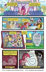 Size: 1280x1978 | Tagged: safe, artist:wadusher0, derpibooru import, cheese sandwich, derpy hooves, diamond tiara, minuette, pinkie pie, sweetie belle, oc, pegasus, pony, comic:time fades, comic, cutie mark, death, female, filly, food, grim reaper, mare, offspring, parent:cheese sandwich, parent:pinkie pie, parents:cheesepie, popcorn, the cmc's cutie marks, woody