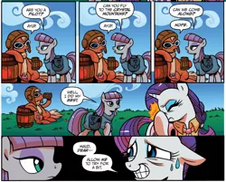 Size: 1300x1044 | Tagged: safe, artist:brendahickey, derpibooru import, idw, maud pie, rarity, spoiler:comic, spoiler:comicff29