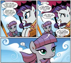 Size: 1303x1158 | Tagged: artist:brendahickey, derpibooru import, idw, maud pie, rarity, safe, spoiler:comic, spoiler:comicff29