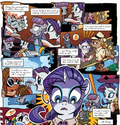 Size: 1356x1412 | Tagged: alternate hairstyle, artist:brendahickey, buried treasure, comic, deep strata, derpibooru import, idw, maud pie, official comic, rarity, safe, spoiler:comic, spoiler:comicff29