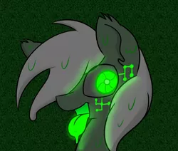 Size: 1280x1083 | Tagged: safe, artist:askhypnoswirl, derpibooru import, oc, oc:limel kazotetsu, unofficial characters only, cyborg, goo pony, original species, glowing eyes, glowing tongue, gooborg, solo, tongue out