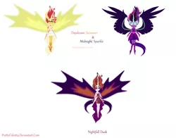 Size: 2796x2192 | Tagged: safe, artist:prettycelestia, derpibooru import, sci-twi, sunset shimmer, twilight sparkle, equestria girls, counterparts, daydream shimmer, eldritch abomination, fusion, gem fusion, midnight sparkle, multiple arms, multiple eyes, twilight's counterparts