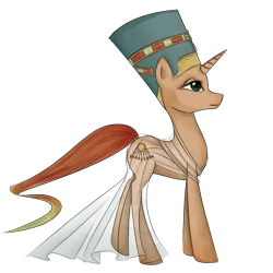 Size: 1000x1000 | Tagged: safe, artist:yuntaoxd, derpibooru import, oc, unofficial characters only, pony, unicorn, clothes, dress, egyptian, hat, nefertiti, simple background, solo, transparent background
