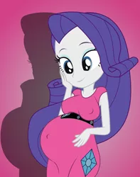Size: 2600x3300 | Tagged: suggestive, artist:mintydrop2013, derpibooru import, rarity, equestria girls, belly, belly button, big belly, breasts, busty rarity, clothes, dress, erect nipples, female, nipple outline, preggity, pregnant, pregnant equestria girls, solo, solo female
