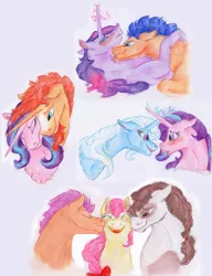 Size: 4763x6215 | Tagged: suggestive, artist:dawn22eagle, derpibooru import, apple bloom, flash sentry, pipsqueak, starlight glimmer, sunburst, tender taps, trixie, twilight sparkle, twilight sparkle (alicorn), alicorn, horse, pony, absurd resolution, bedroom eyes, bisexual, blushing, crying, cuddling, cute, eye contact, eyes closed, female, flashlight, floppy ears, fluffy, gay, hornboner, horns are touching, horsified, kissing, lesbian, licking, magic, male, moaning, neck nuzzle, nuzzling, on back, open mouth, pipbloom, polyamory, shipping, smiling, snuggling, starburst, startrix, startrixburst, straight, tenderbloom, tenderbloomsqueak, tongue out