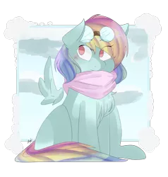 Size: 2000x2100 | Tagged: safe, artist:anafazbear, derpibooru import, rainbow dash, clothes, scarf, solo