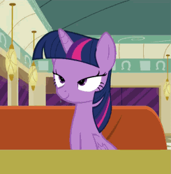 Size: 675x688 | Tagged: safe, derpibooru import, edit, edited screencap, screencap, twilight sparkle, twilight sparkle (alicorn), alicorn, pony, the saddle row review, animated, chocolate, chocolate milk, cute, everything is ruined, exploitable meme, female, gif, mare, meme, milk, pure unfiltered evil, smuglight sparkle, solo, spilled milk, squee, text, trollight sparkle, twiabetes