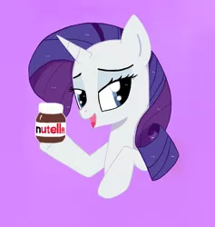 Size: 1512x1595 | Tagged: artist:skatalapu, derpibooru import, food, nutella, rarity, safe, solo