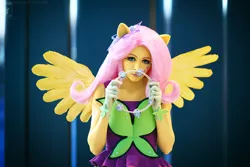 Size: 1004x669 | Tagged: safe, artist:ryoko-demon, derpibooru import, fluttershy, human, equestria girls, rainbow rocks, clothes, cosplay, costume, irl, irl human, photo, ponied up, solo