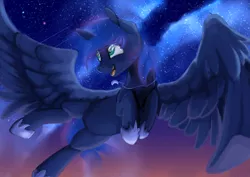 Size: 3507x2480 | Tagged: artist:baldmoose, derpibooru import, ethereal mane, galaxy mane, necklace, princess luna, safe, solo