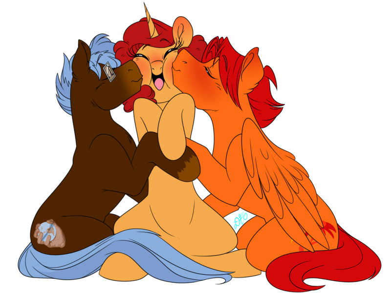 Size: 1600x1200 | Tagged: artist:dragonfoxgirl, derpibooru import, female, goldenkey, kissing, male, oc, oc:any pony, oc:goldenfox, oc:keyframe, safe, simple background, straight, transparent background, unofficial characters only