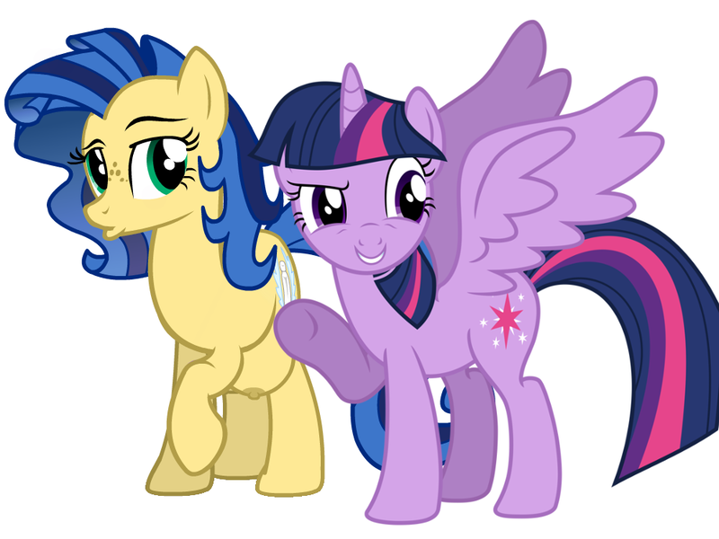 Size: 1000x750 | Tagged: questionable, derpibooru import, edit, vector edit, twilight sparkle, twilight sparkle (alicorn), oc, oc:milky way, alicorn, earth pony, pony, canon x oc, crotchboobs, duckface, female, impossibly large crotchboobs, lesbian, milky sparkle, nipples, raised hoof, shipping, simple background, smiling, spread wings, underhoof, vector, white background, wings