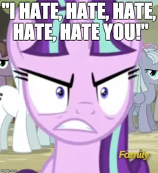 Size: 500x546 | Tagged: cropped, derpibooru import, discovery family logo, dissidia, double diamond, edit, edited screencap, final fantasy, final fantasy vi, image macro, kefka palazzo, meme, party favor, quote, safe, screencap, starlight glimmer, the cutie map