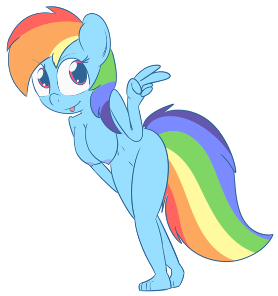Size: 1180x1257 | Tagged: questionable, artist:mr-degration, derpibooru import, rainbow dash, anthro, plantigrade anthro, breasts, busty rainbow dash, female, nipples, nudity, simple background, solo, solo female, tongue out, transparent background