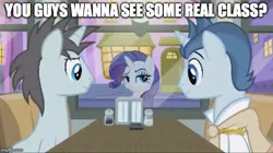 Size: 636x356 | Tagged: derpibooru import, discovery family logo, edit, edited screencap, image macro, las pegasus resident, meme, neon lights, pickup lines, polo play, polo player, rarity, rising star, screencap, spice up your life, suggestive