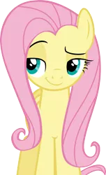 Size: 1413x2322 | Tagged: artist:shabrina025, dat face, derpibooru import, faic, fluttershy, safe, simple background, smiling, smirk, smug, smugshy, solo, transparent background, vector