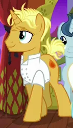 Size: 478x837 | Tagged: safe, derpibooru import, screencap, gourmand ramsay, polo play, ponified, pony, unicorn, spice up your life, background pony, cameo, gordon ramsay, las pegasus resident, male, solo focus, stallion
