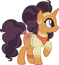 Size: 2758x3000 | Tagged: safe, artist:doctor-g, derpibooru import, saffron masala, spice up your life, bandana, chef, clothes, indian, raised hoof, simple background, solo, transparent background, vector