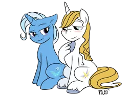 Size: 1024x768 | Tagged: safe, artist:siekit442, derpibooru import, prince blueblood, trixie, pony, unicorn, bluetrix, blushing, female, male, mare, shipping, simple background, sitting, straight, transparent background, vector