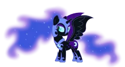 Size: 7386x4000 | Tagged: absurd resolution, artist:livehotsun, derpibooru import, filly, nightmare moon, nightmare woon, safe, simple background, solo, spread wings, transparent background