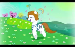 Size: 1440x900 | Tagged: candy, derpibooru import, food, lesley gore, lollipop, ponified, rainbow, safe, singing, solo, sunshine