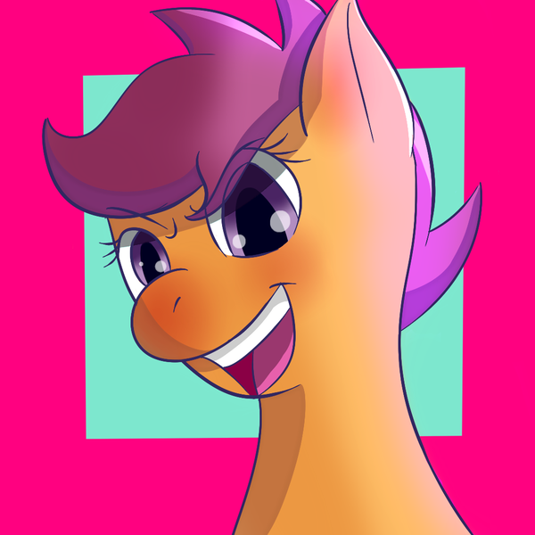 Size: 1024x1024 | Tagged: safe, artist:phantomis000, derpibooru import, scootaloo, bust, fanart, open mouth, portrait, practice, solo