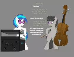 Size: 800x618 | Tagged: artist:jaomt2015, derpibooru import, octavia melody, safe, teasing, vinyl scratch