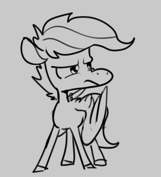 Size: 595x651 | Tagged: animated, artist:enma-darei, boop, derpibooru import, disembodied hoof, monochrome, nonconsensual, non-consensual booping, safe, scootaloo, simple background