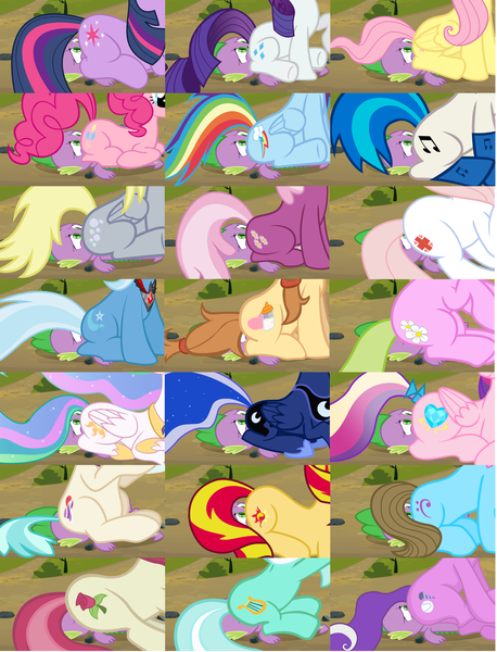 Size: 2408x3152 | Tagged: artist needed, questionable, artist:titanium-pony, derpibooru import, edit, cheerilee, coco pommel, derpy hooves, fluttershy, lyra heartstrings, nurse redheart, pinkie pie, princess cadance, princess celestia, princess luna, rainbow dash, rarity, roseluck, screwball, spike, sunset shimmer, trixie, twilight sparkle, vinyl scratch, oc, oc:cream heart, pony, unicorn, ass, cheerispike, cocospike, creamspike, derpyspike, facesitting, facesitting on spike, female, flutterspike, infidelity, interspecies, lucky bastard, male, pinkiespike, rainbowspike, shipping, sparity, spike gets all the mares, spikedance, spikeheart, spikelestia, spikeluck, spikescrew, spiluna, spixie, spyra, straight, sunsetspike, twispike, vinylspike