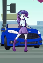 Size: 3900x5700 | Tagged: safe, artist:evilash3051, artist:mohawgo, artist:ponut_joe, derpibooru import, rarity, equestria girls, beautiful, car, ford, ford fiesta, ford fiesta st, solo