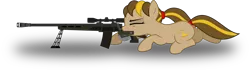 Size: 7151x2000 | Tagged: safe, artist:ruinedomega, derpibooru import, oc, unofficial characters only, earth pony, pony, fallout equestria, fanfic, fanfic:fallout equestria: to question fate, aiming, fanfic art, female, gun, hooves, inkscape, mare, optical sight, pipbuck, ponyscape, prone, rifle, simple background, sniper rifle, solo, transparent background, vector, weapon