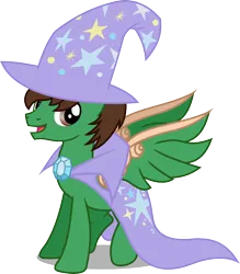 Size: 800x915 | Tagged: safe, artist:seahawk270, derpibooru import, oc, oc:frost d. tart, unofficial characters only, alicorn, pony, accessory swap, alicorn oc, clothes, cosplay, costume, solo, trixie's cape, trixie's hat