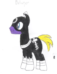 Size: 3060x3960 | Tagged: safe, artist:aridne, derpibooru import, ponified, ace of spades, bullseye, marvel comics, solo, traditional art