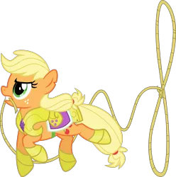 Size: 5000x5032 | Tagged: safe, artist:osipush, derpibooru import, applejack, absurd resolution, alternate universe, armor, fantasy class, freckles, heroes of might and magic, knight, lasso, mouth hold, ponies of flight and magic, rope, simple background, solo, transparent background, vector, warrior