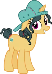 Size: 9000x12920 | Tagged: safe, artist:cheezedoodle96, artist:luckreza8, derpibooru import, edit, vector edit, fresh coat, pony, spice up your life, .svg available, absurd resolution, backwards ballcap, cute, female, floppy ears, happy, hat, inkscape, mare, nude edit, simple background, smiling, solo, transparent background, vector