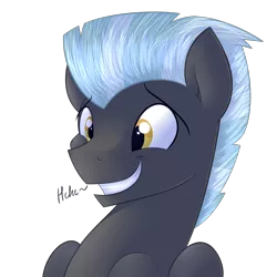 Size: 3000x3000 | Tagged: safe, artist:aidraws, derpibooru import, thunderlane, pony, bust, dialogue, nervous, portrait, simple background, smiling, solo, thunderbetes, transparent background