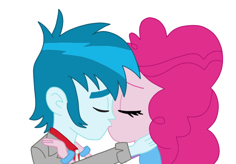 Size: 860x600 | Tagged: safe, derpibooru import, pinkie pie, thunderbass, equestria girls, kissing, pinkiebass, shipping, simple background, transparent background, vector