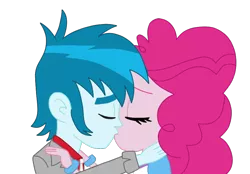 Size: 860x600 | Tagged: safe, derpibooru import, pinkie pie, thunderbass, equestria girls, kissing, pinkiebass, shipping, simple background, transparent background, vector