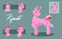 Size: 3537x2235 | Tagged: safe, artist:vindhov, derpibooru import, oc, oc:riposte, unofficial characters only, pony, unicorn, male, offspring, parent:princess cadance, parent:shining armor, parents:shiningcadance, raised hoof, simple background, solo, stallion, teal background