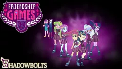 Size: 1191x670 | Tagged: safe, artist:wrightgerman, derpibooru import, indigo zap, lemon zest, princess cadance, principal abacus cinch, sci-twi, sour sweet, sugarcoat, sunny flare, twilight sparkle, equestria girls, friendship games, clothes, crystal prep academy uniform, crystal prep shadowbolts, dean cadance, headphones, midnight sparkle, school uniform, wallpaper